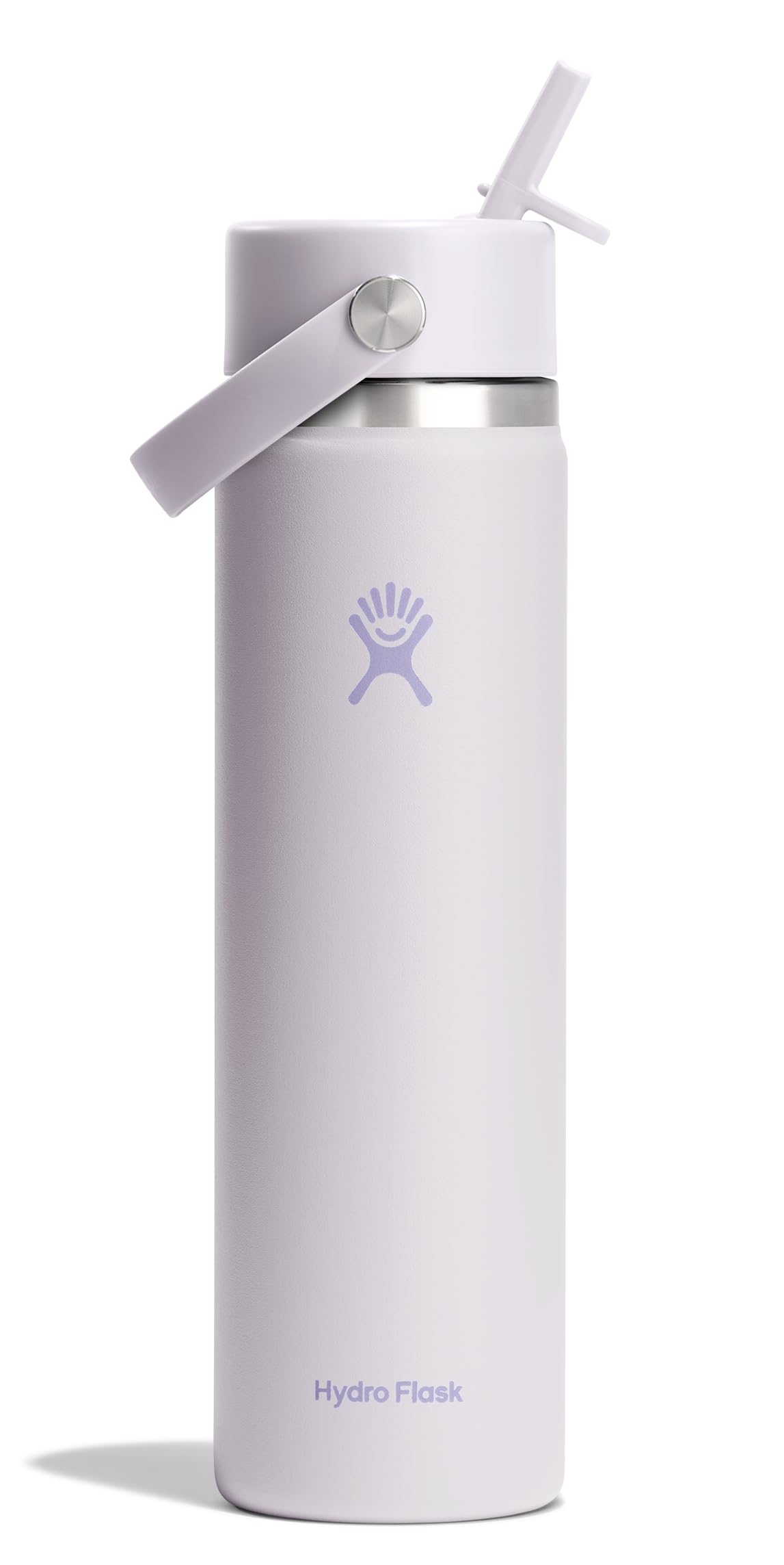 Hydro Flask Water Bottle - Insulated Stainless Steel - Wide Mouth Flex Straw Lid, Non Spill, Leakproof and Refillable in 64 Oz Tonal Agave