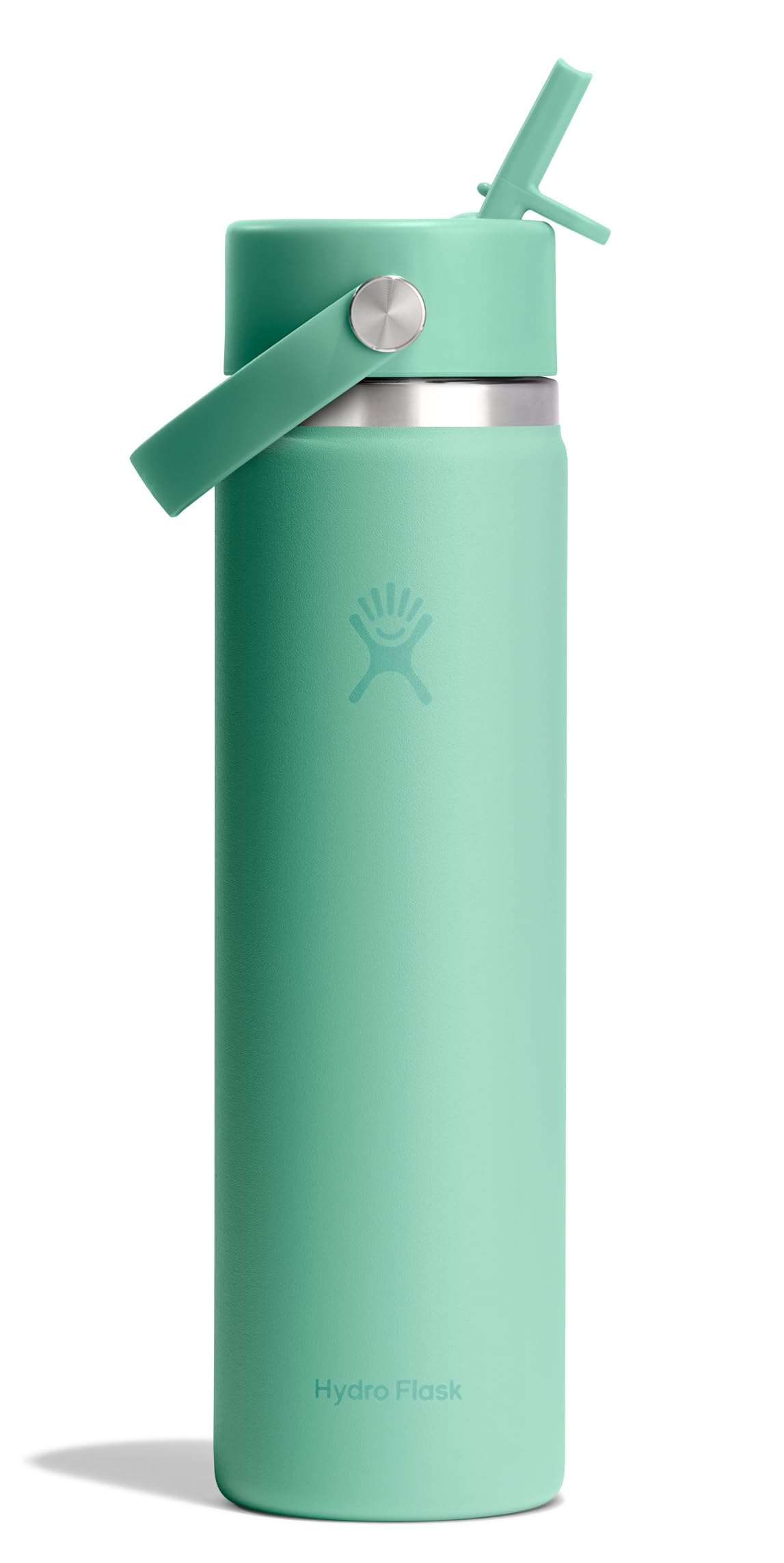 Hydro Flask Water Bottle - Insulated Stainless Steel - Wide Mouth Flex Straw Lid, Non Spill, Leakproof and Refillable in 64 Oz Tonal Agave