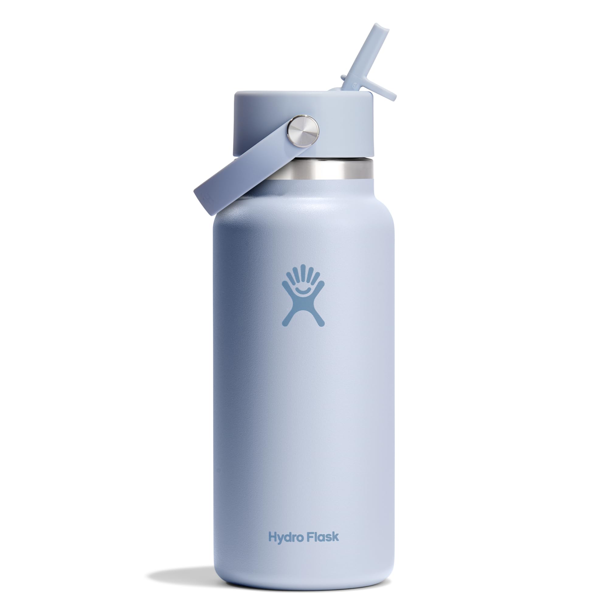 Hydro Flask Water Bottle - Insulated Stainless Steel - Wide Mouth Flex Straw Lid, Non Spill, Leakproof and Refillable in 64 Oz Tonal Agave