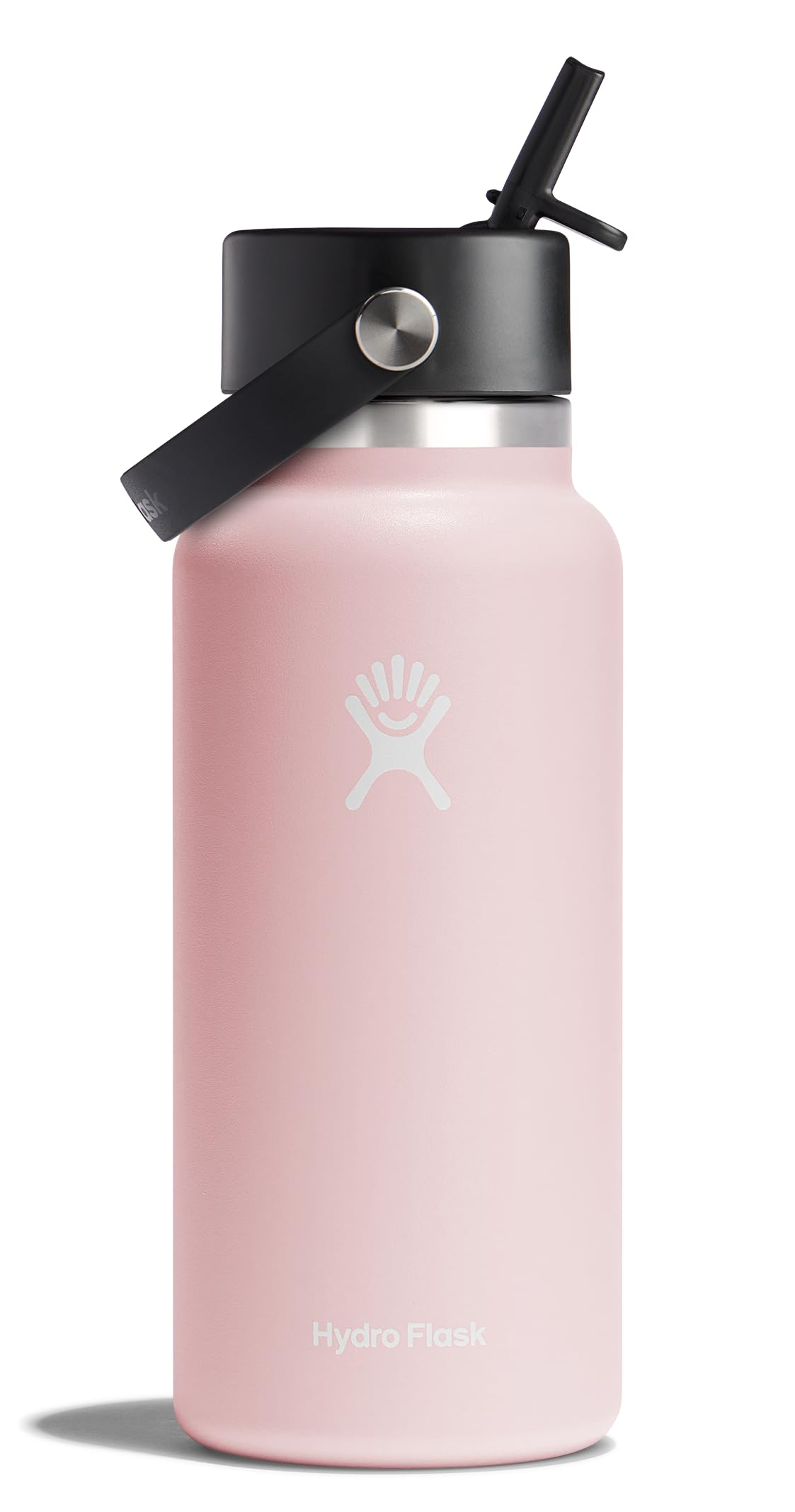 Hydro Flask Water Bottle - Insulated Stainless Steel - Wide Mouth Flex Straw Lid, Non Spill, Leakproof and Refillable in 64 Oz Tonal Agave