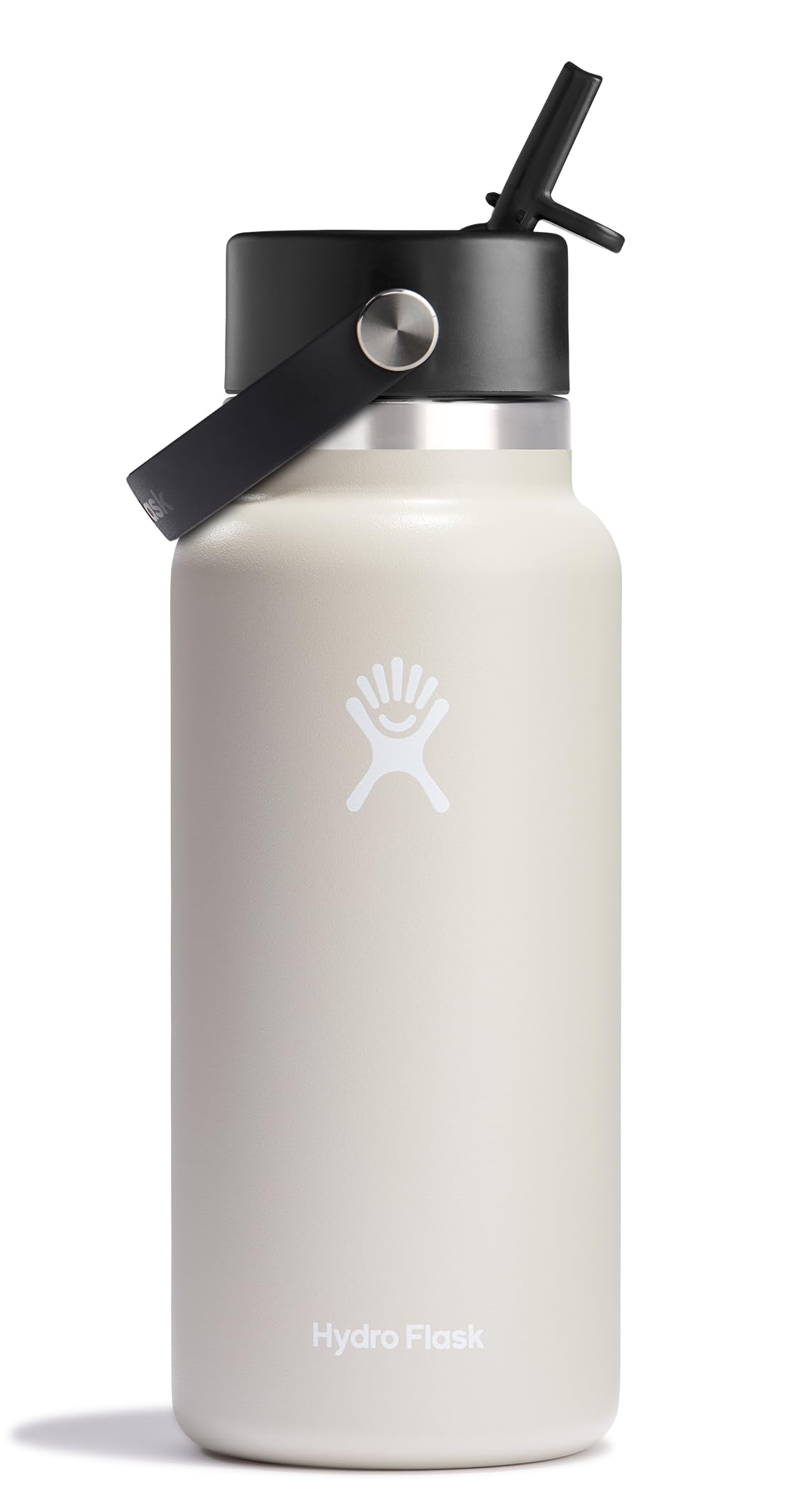 Hydro Flask Water Bottle - Insulated Stainless Steel - Wide Mouth Flex Straw Lid, Non Spill, Leakproof and Refillable in 64 Oz Tonal Agave
