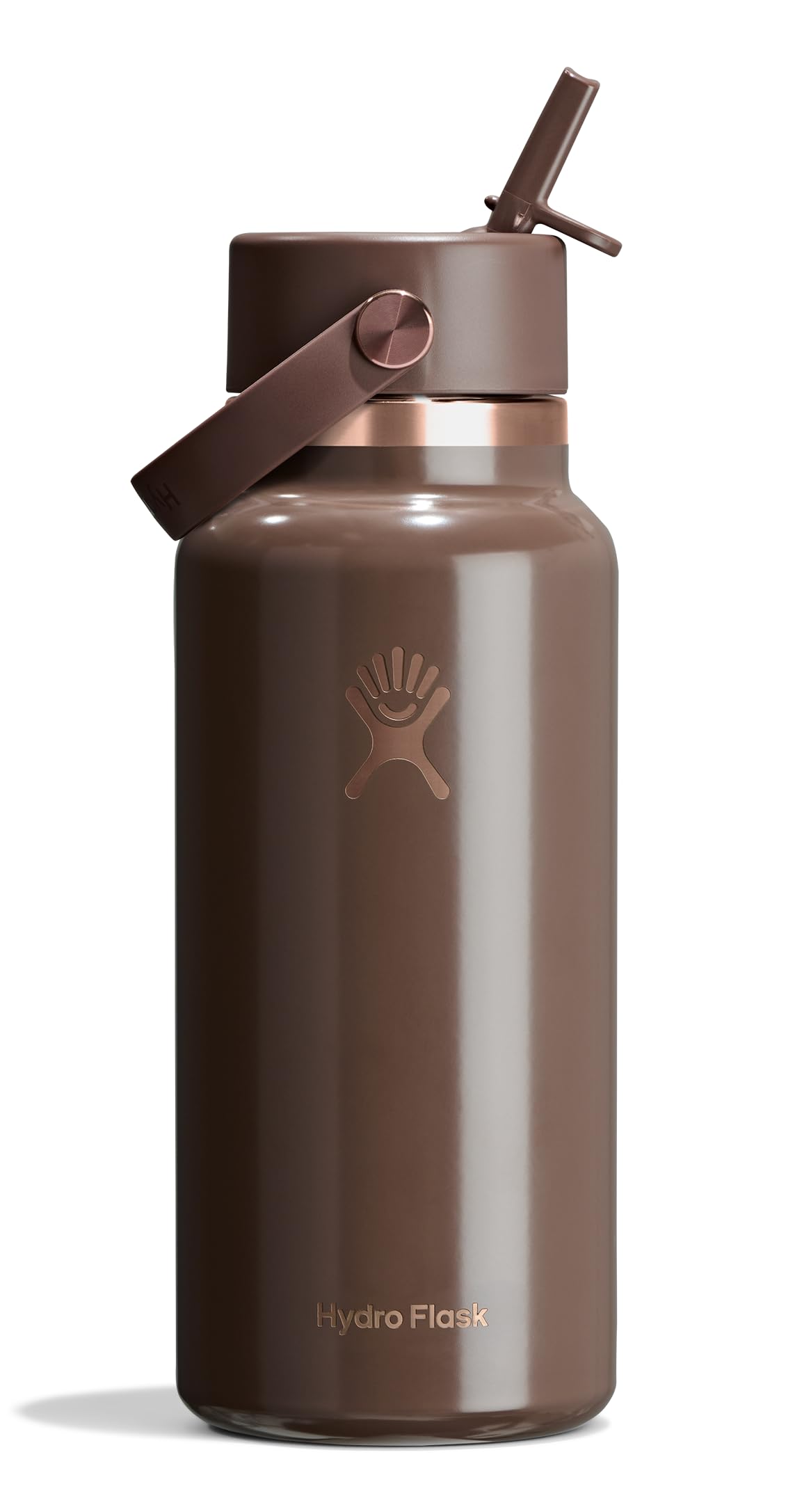 Hydro Flask Water Bottle - Insulated Stainless Steel - Wide Mouth Flex Straw Lid, Non Spill, Leakproof and Refillable in 64 Oz Tonal Agave