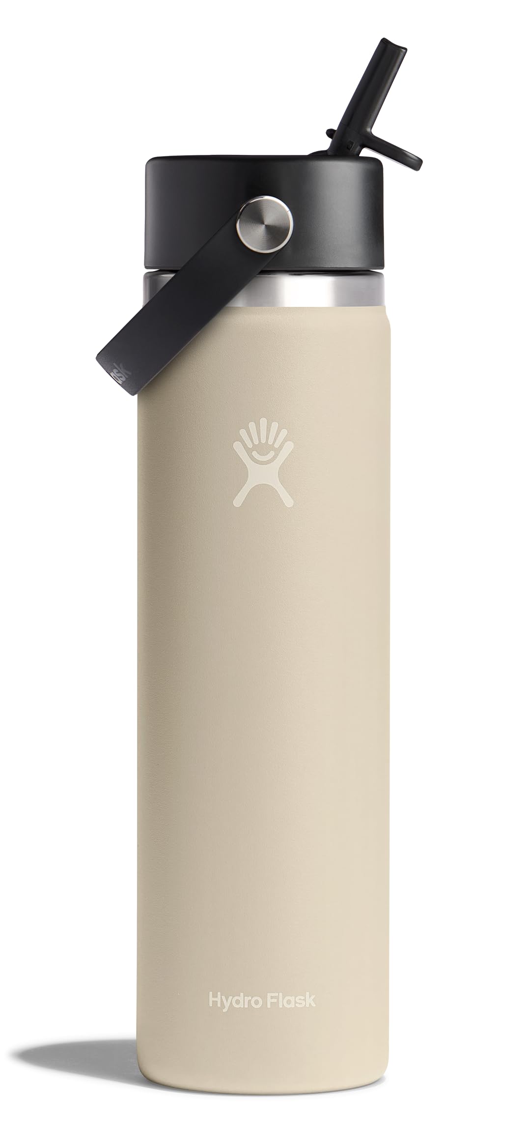 Hydro Flask Water Bottle - Insulated Stainless Steel - Wide Mouth Flex Straw Lid, Non Spill, Leakproof and Refillable in 64 Oz Tonal Agave