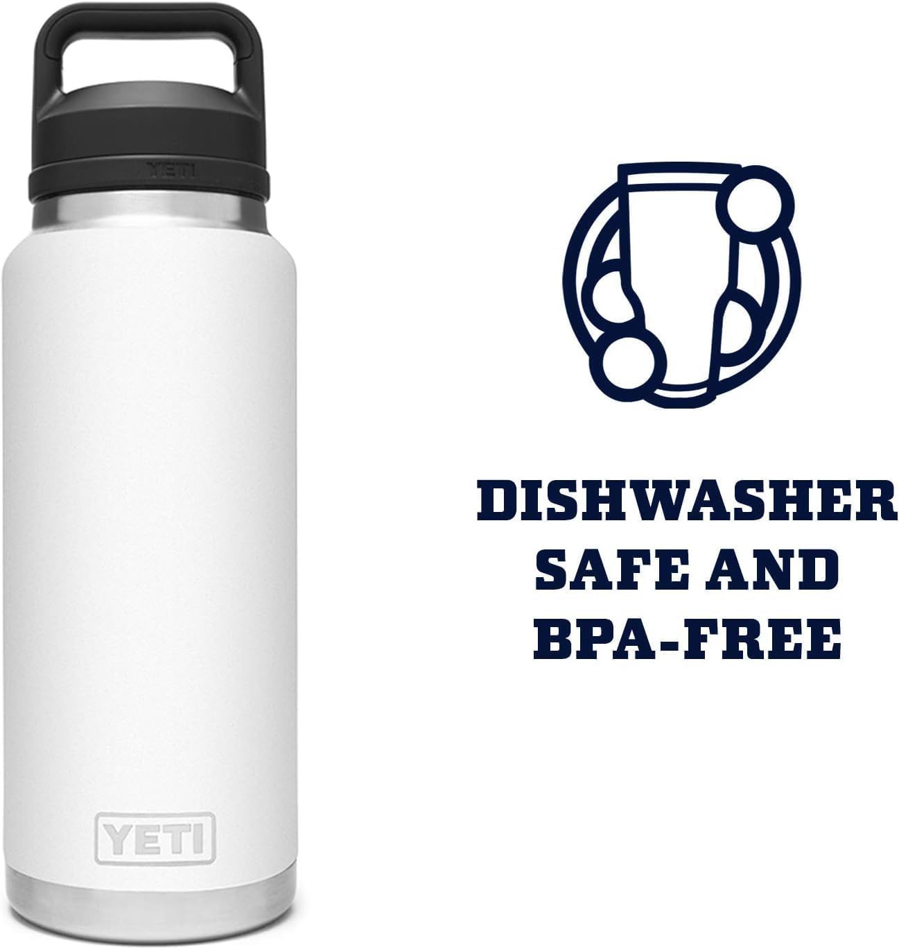 YETI Rambler 36 oz Bottle, Vacuum Insulated, Leakproof, Stainless Steel with Chug Cap | Vacuum Insulated, Leakproof, with Chug Cap
