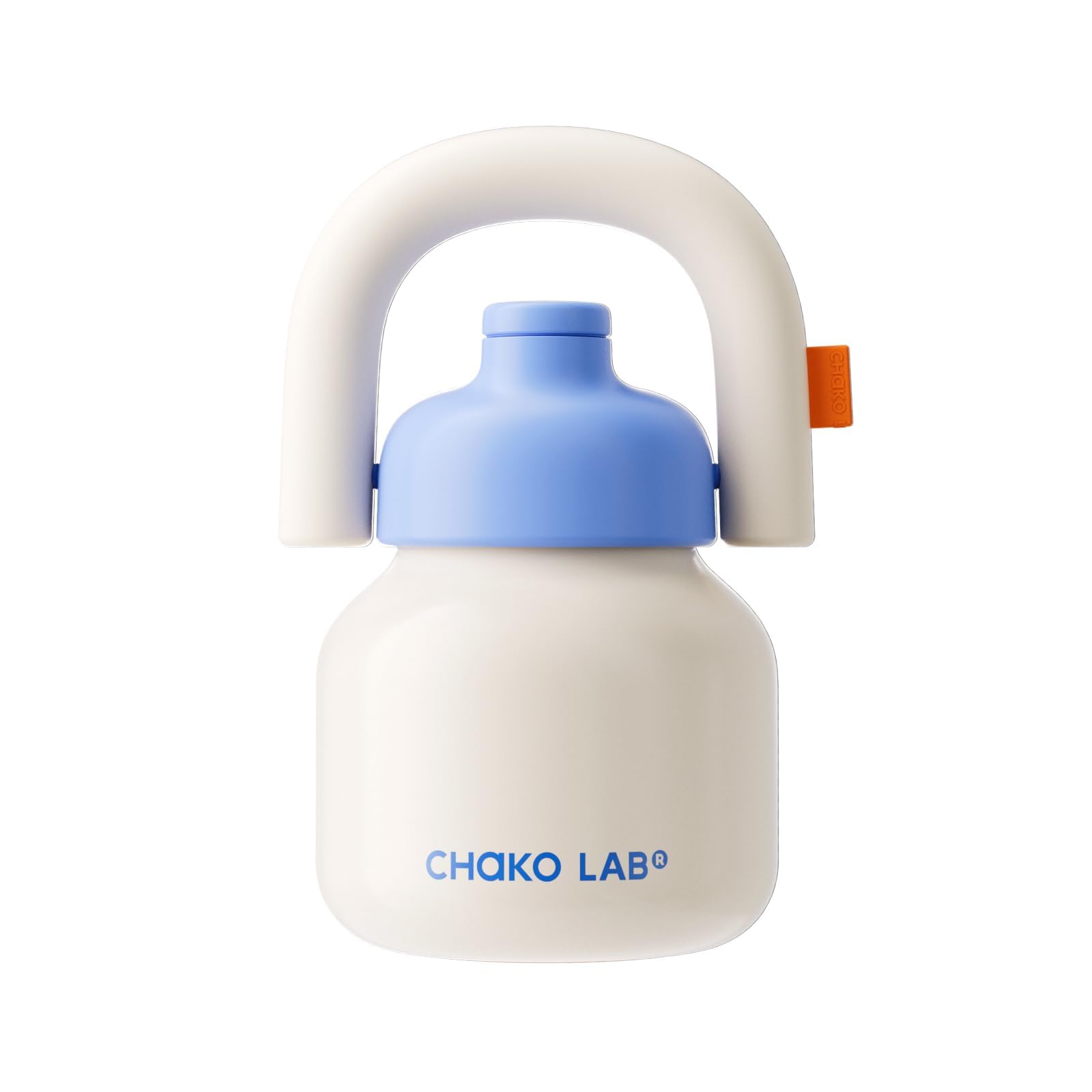 CHAKO LAB Water Bottle with Straw and Carry Handle | Wide Mouth vacuum insulated stainless steel Bottles | Reusable, leak-proof and BPA-free | 33oz(Green&Orange)