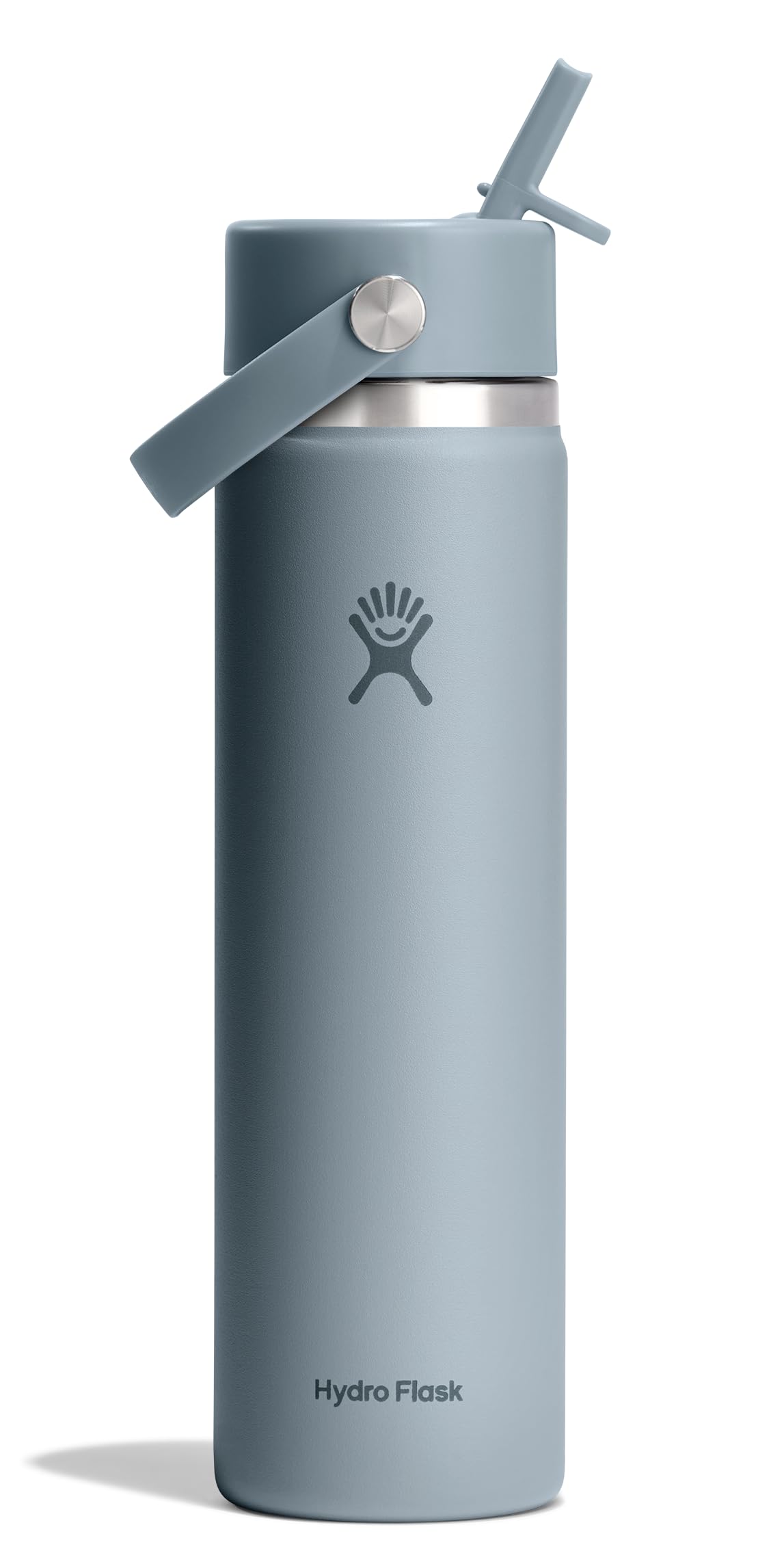 Hydro Flask Water Bottle - Insulated Stainless Steel - Wide Mouth Flex Straw Lid, Non Spill, Leakproof and Refillable in 64 Oz Tonal Agave