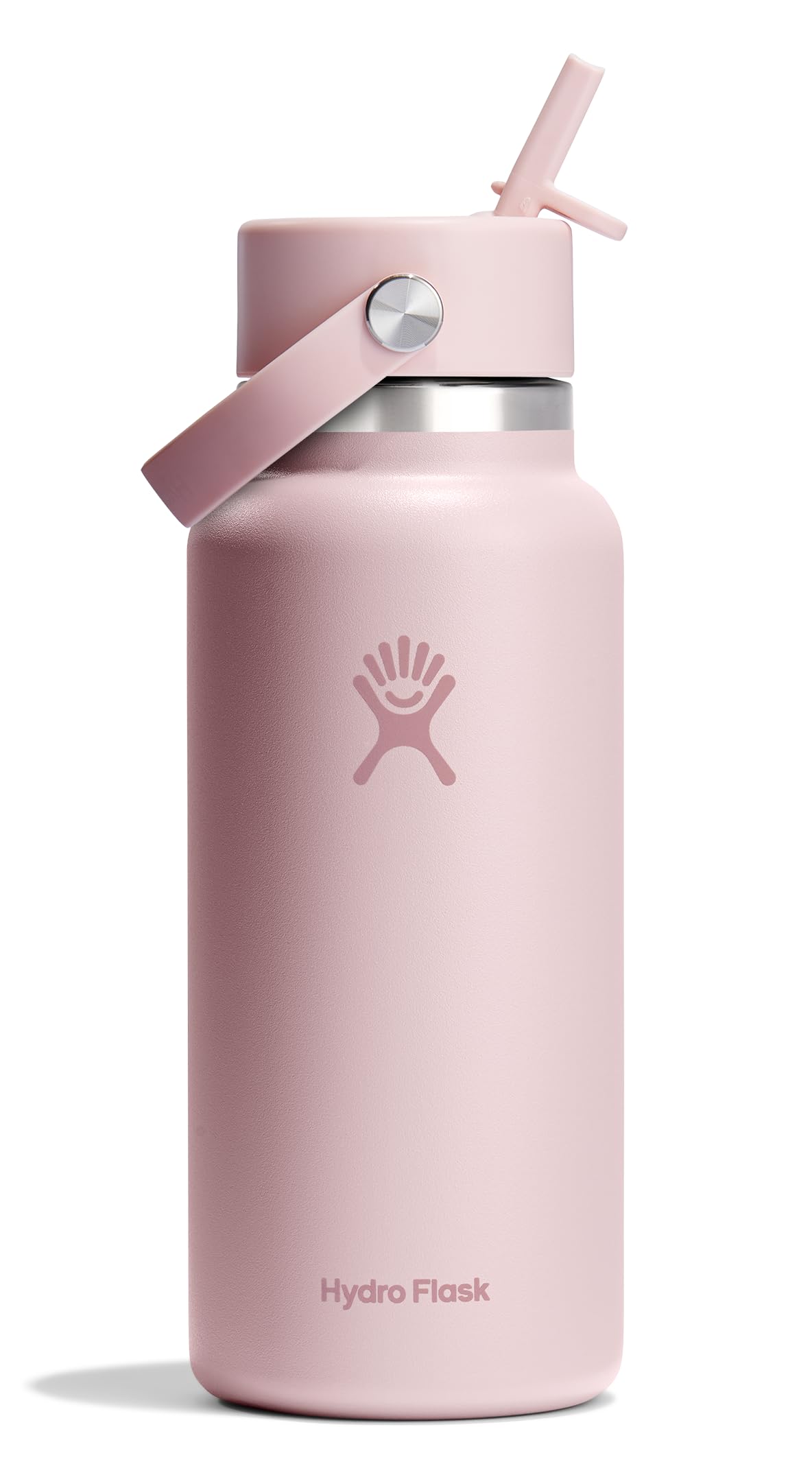 Hydro Flask Water Bottle - Insulated Stainless Steel - Wide Mouth Flex Straw Lid, Non Spill, Leakproof and Refillable in 64 Oz Tonal Agave