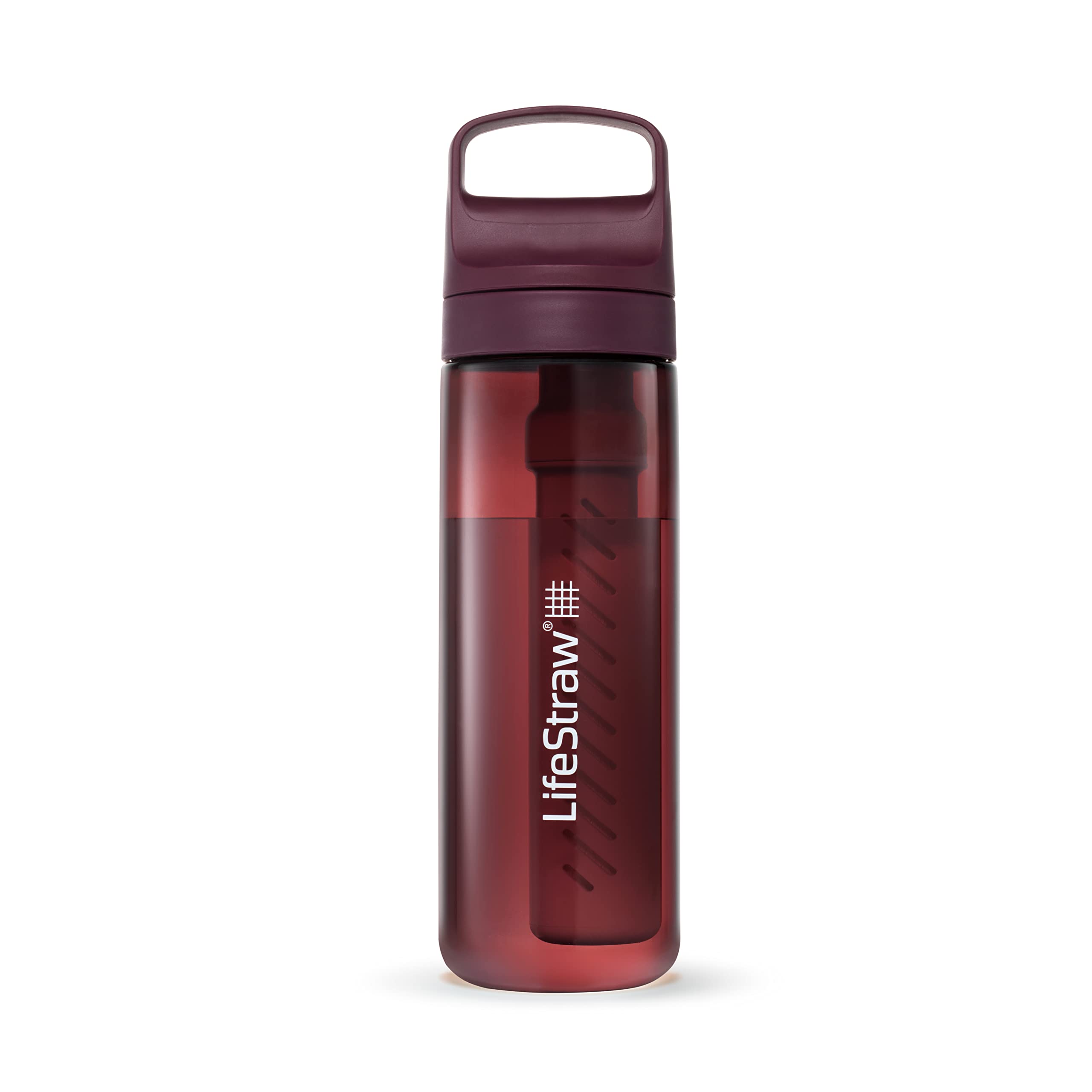 LifeStraw Go Series – BPA-Free Water Filter Bottle for Travel and Everyday Use, Removes Bacteria, Parasites and Microplastics, Improves Taste, 1L 2-Pack Icelandic Blue and Aegean Sea