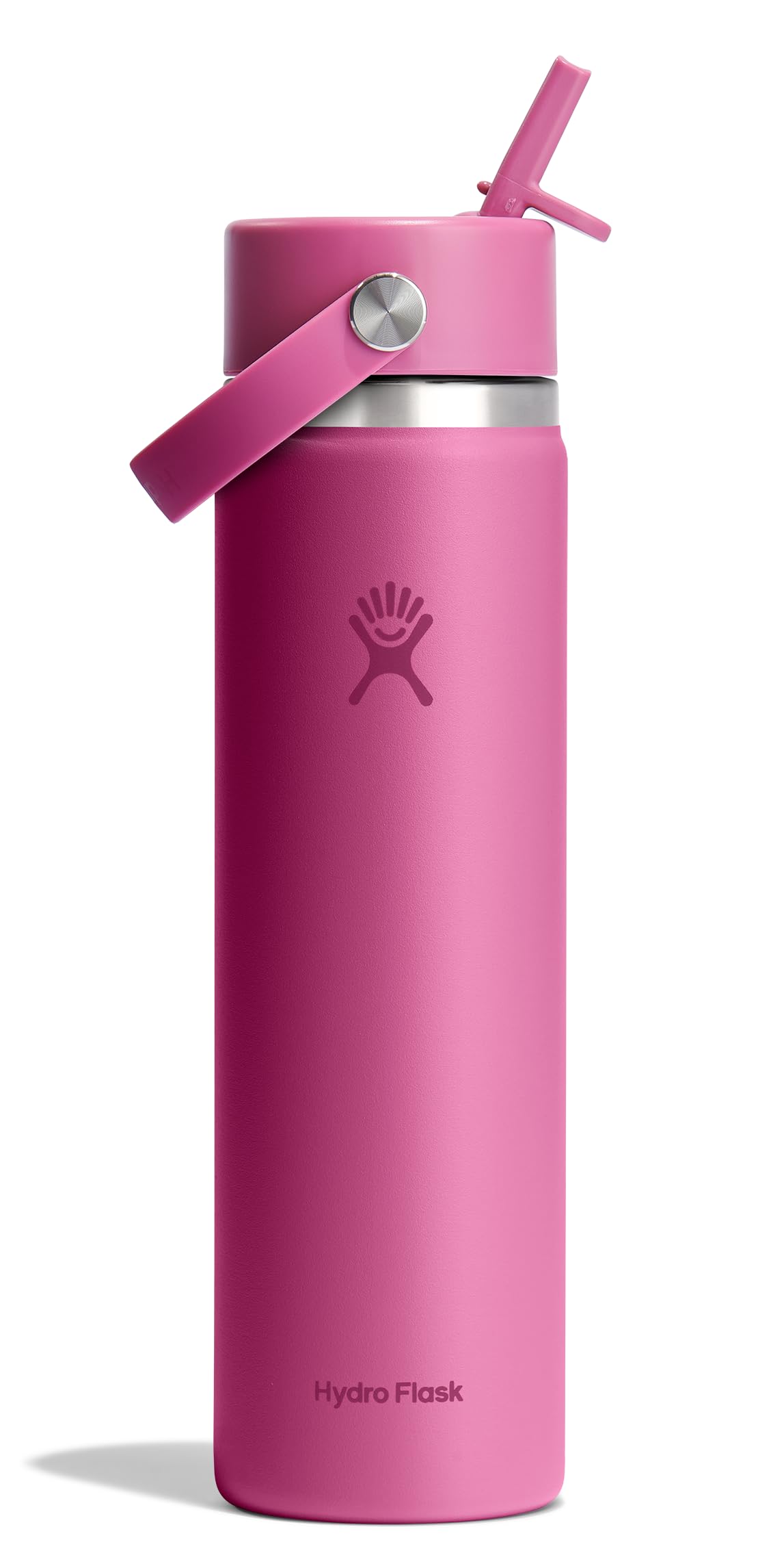Hydro Flask Water Bottle - Insulated Stainless Steel - Wide Mouth Flex Straw Lid, Non Spill, Leakproof and Refillable in 64 Oz Tonal Agave