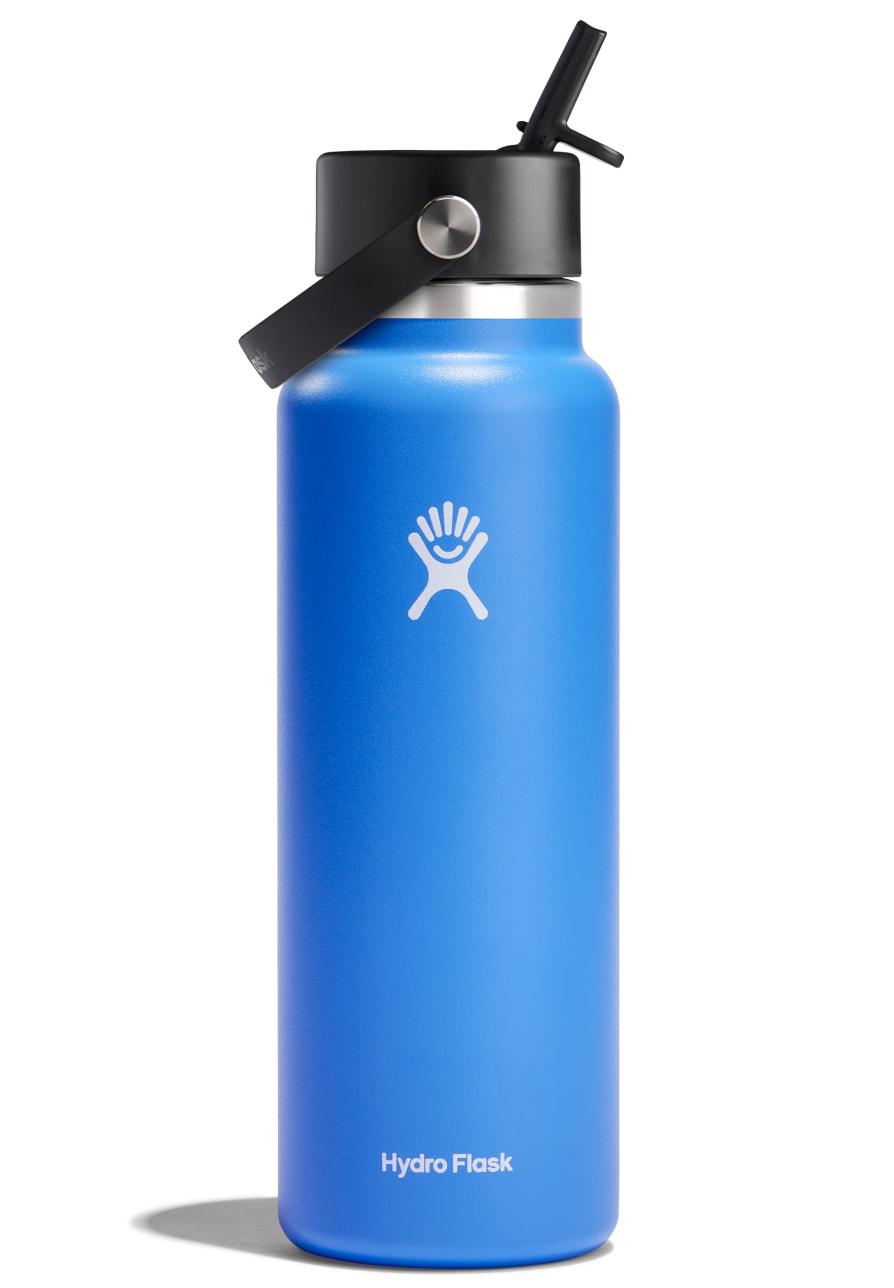 Hydro Flask Water Bottle - Insulated Stainless Steel - Wide Mouth Flex Straw Lid, Non Spill, Leakproof and Refillable in 64 Oz Tonal Agave