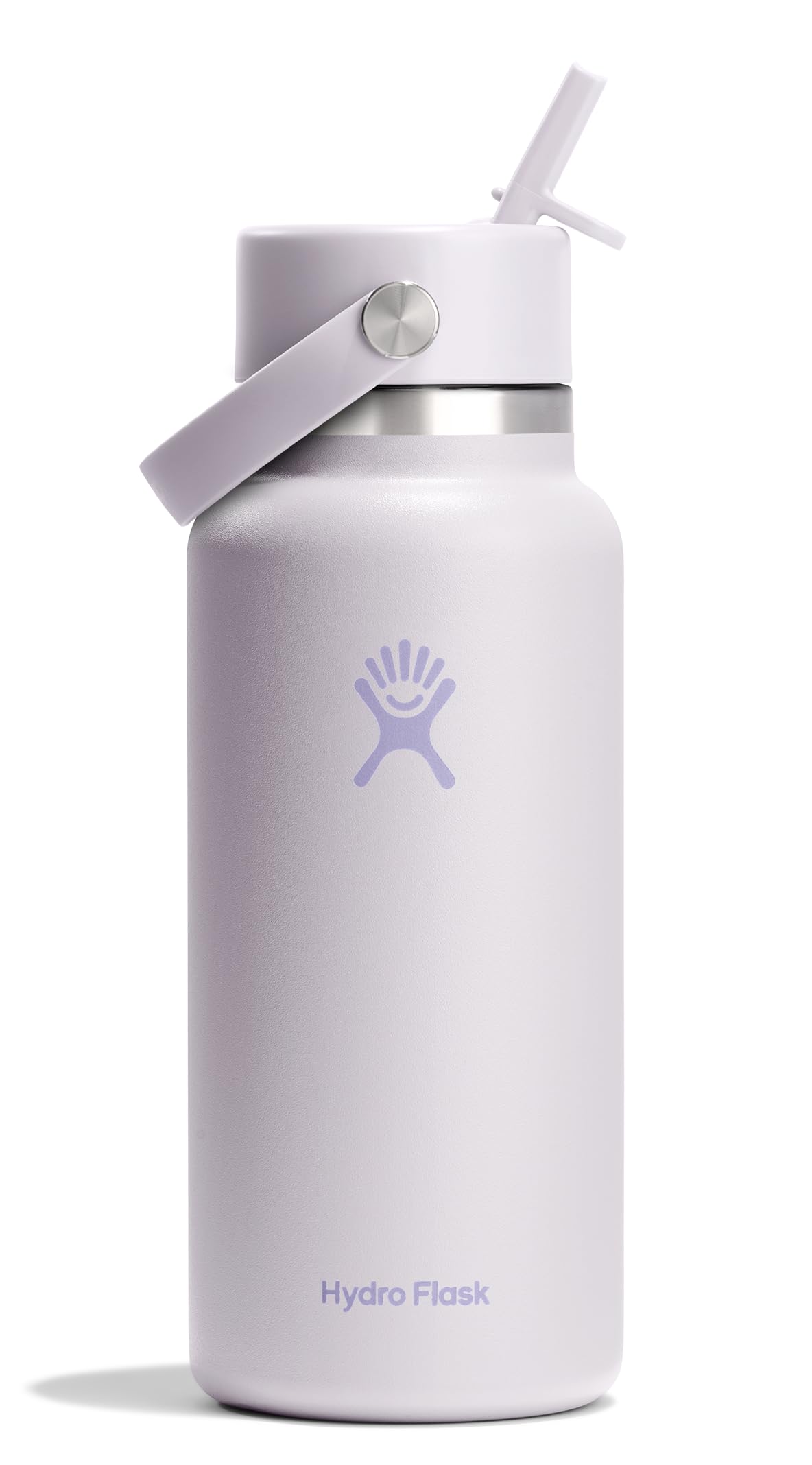Hydro Flask Water Bottle - Insulated Stainless Steel - Wide Mouth Flex Straw Lid, Non Spill, Leakproof and Refillable in 64 Oz Tonal Agave