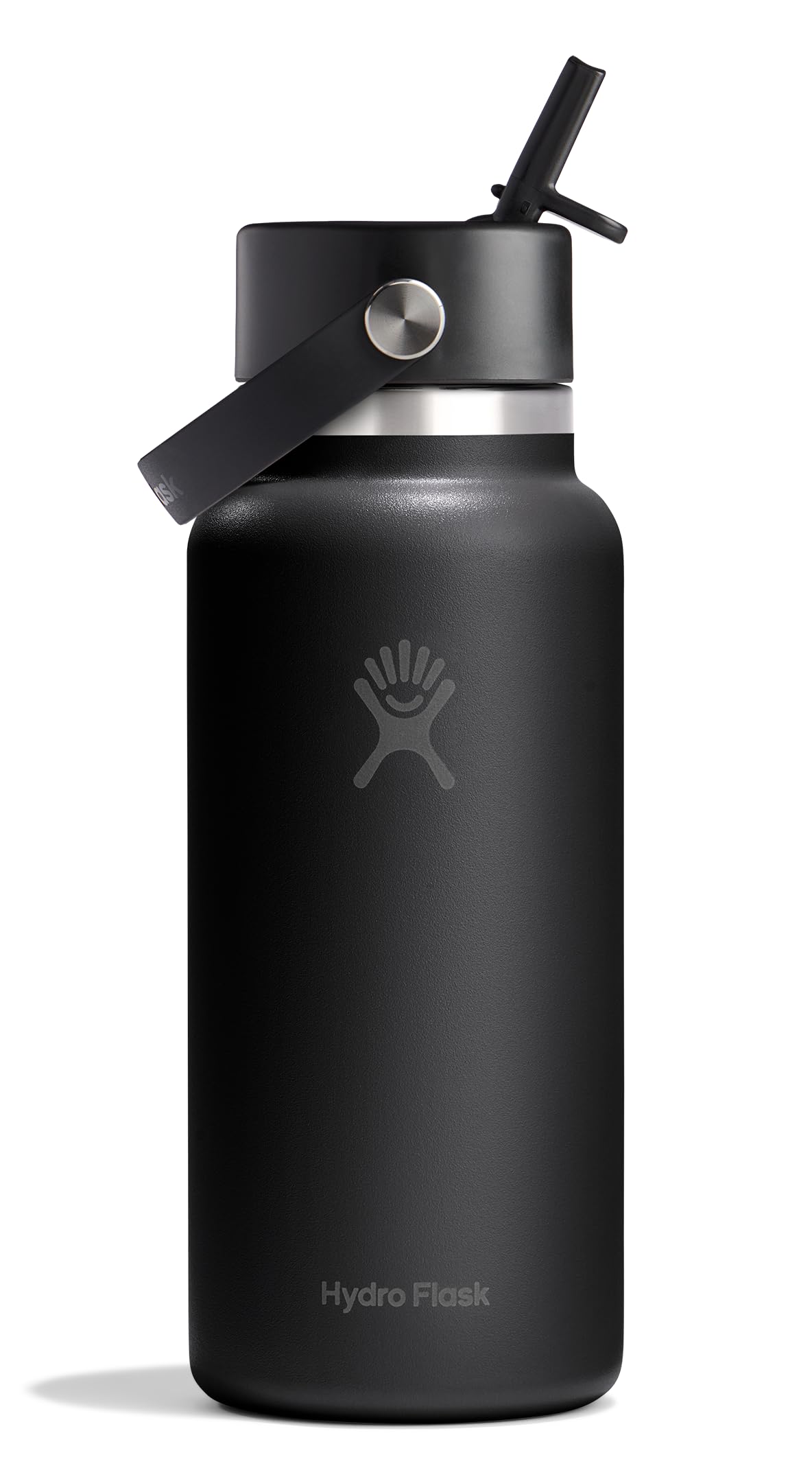 Hydro Flask Water Bottle - Insulated Stainless Steel - Wide Mouth Flex Straw Lid, Non Spill, Leakproof and Refillable in 64 Oz Tonal Agave