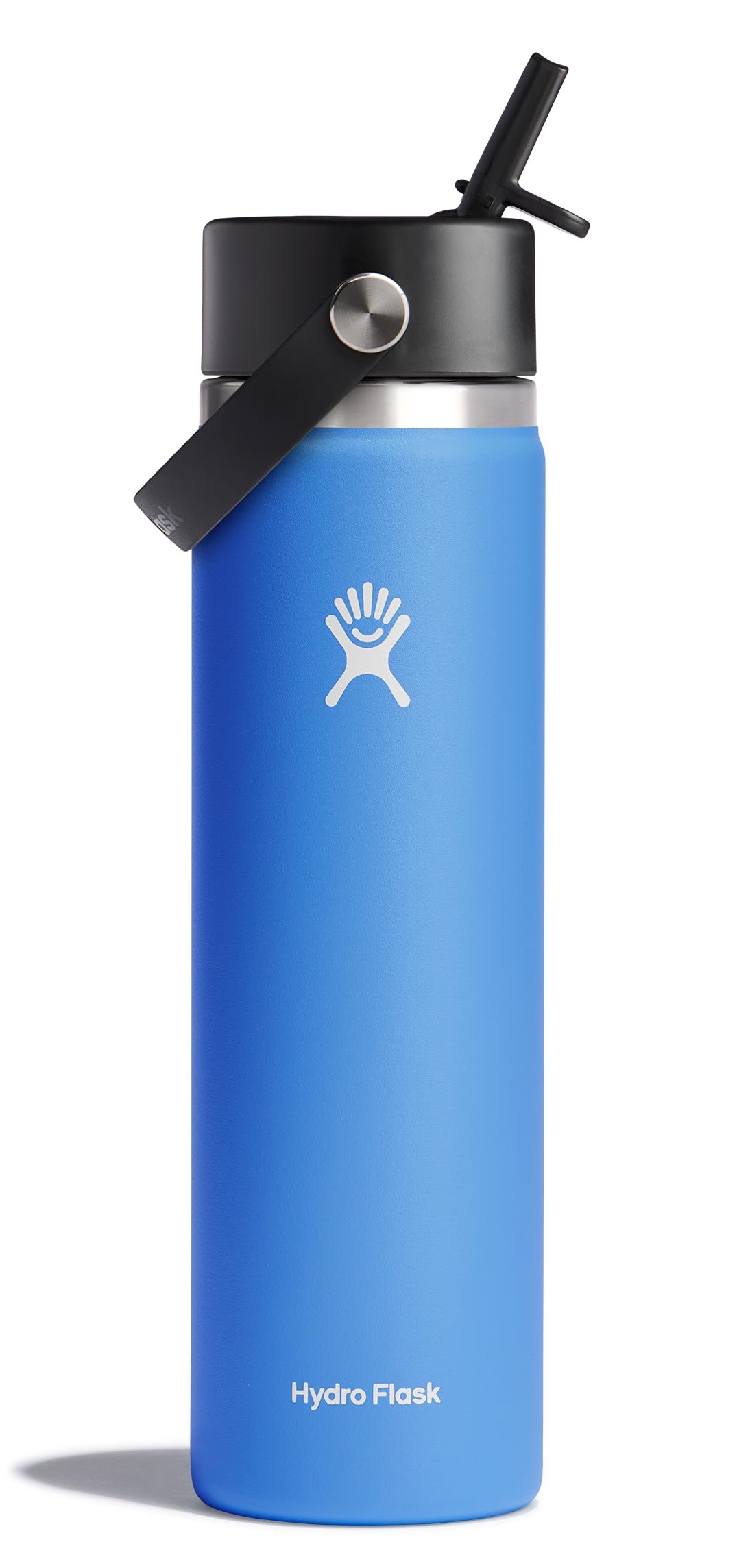Hydro Flask Water Bottle - Insulated Stainless Steel - Wide Mouth Flex Straw Lid, Non Spill, Leakproof and Refillable in 64 Oz Tonal Agave