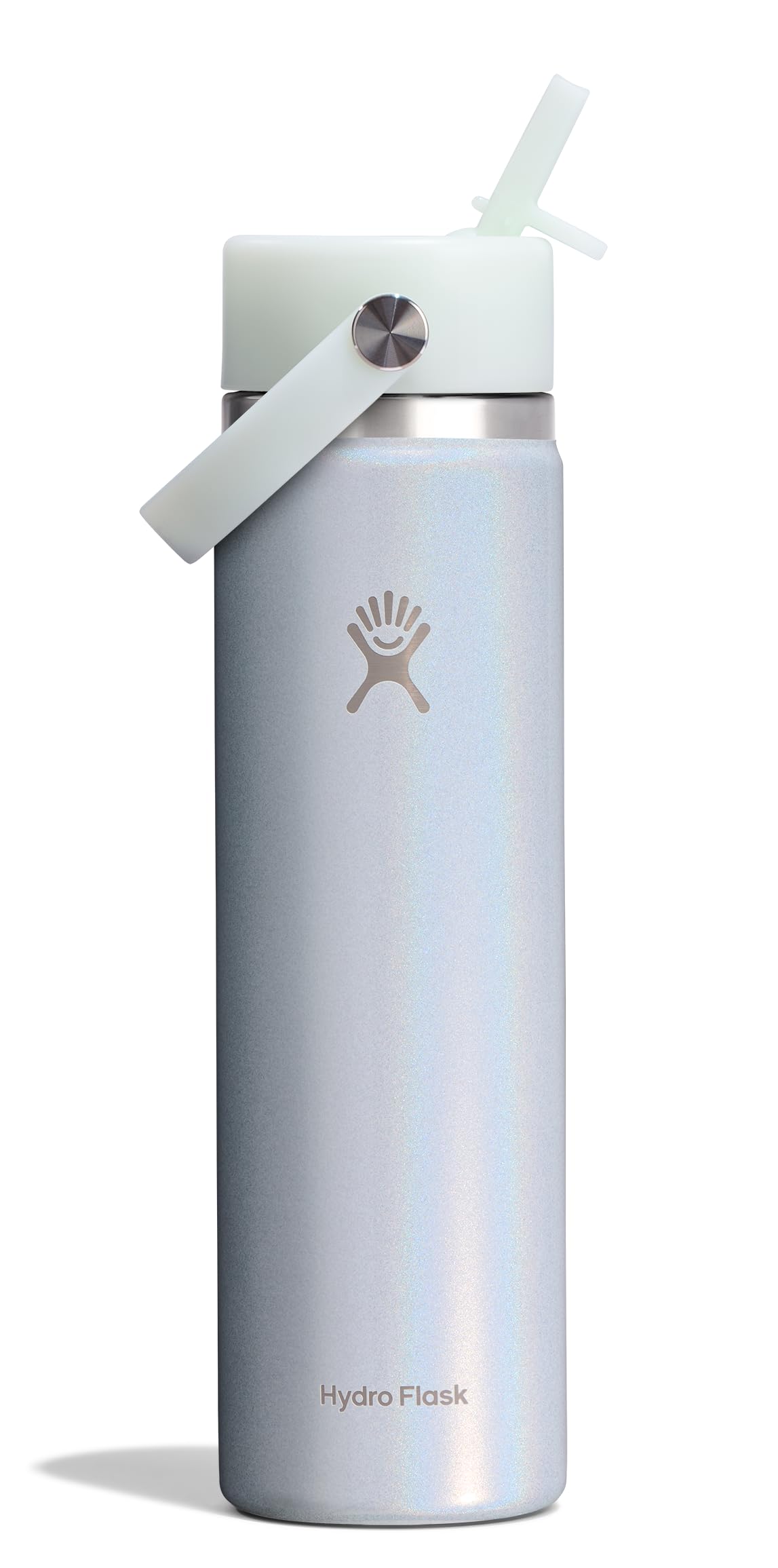 Hydro Flask Water Bottle - Insulated Stainless Steel - Wide Mouth Flex Straw Lid, Non Spill, Leakproof and Refillable in 64 Oz Tonal Agave