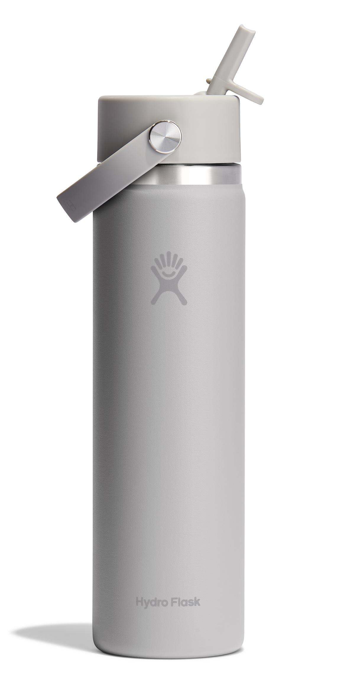Hydro Flask Water Bottle - Insulated Stainless Steel - Wide Mouth Flex Straw Lid, Non Spill, Leakproof and Refillable in 64 Oz Tonal Agave