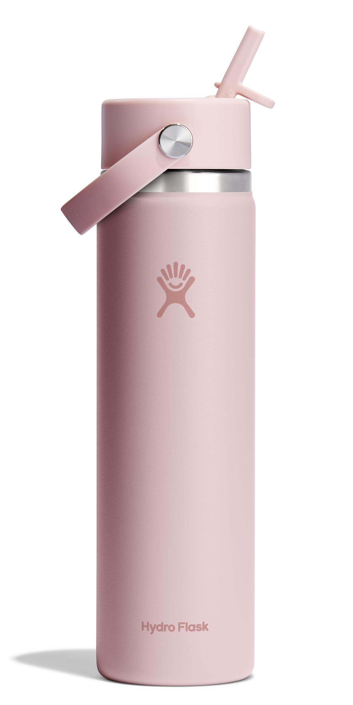 Hydro Flask Water Bottle - Insulated Stainless Steel - Wide Mouth Flex Straw Lid, Non Spill, Leakproof and Refillable in 64 Oz Tonal Agave