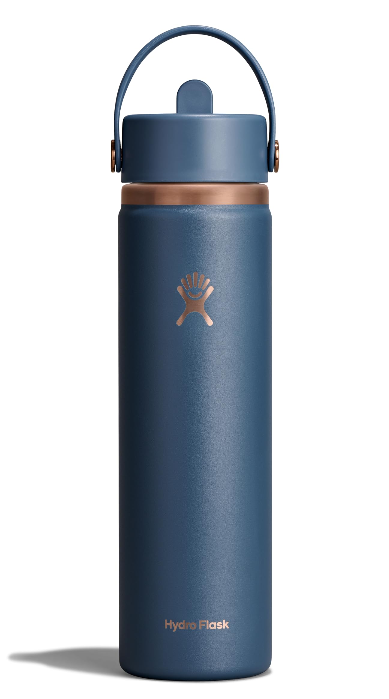 Hydro Flask Water Bottle - Insulated Stainless Steel - Wide Mouth Flex Straw Lid, Non Spill, Leakproof and Refillable in 64 Oz Tonal Agave