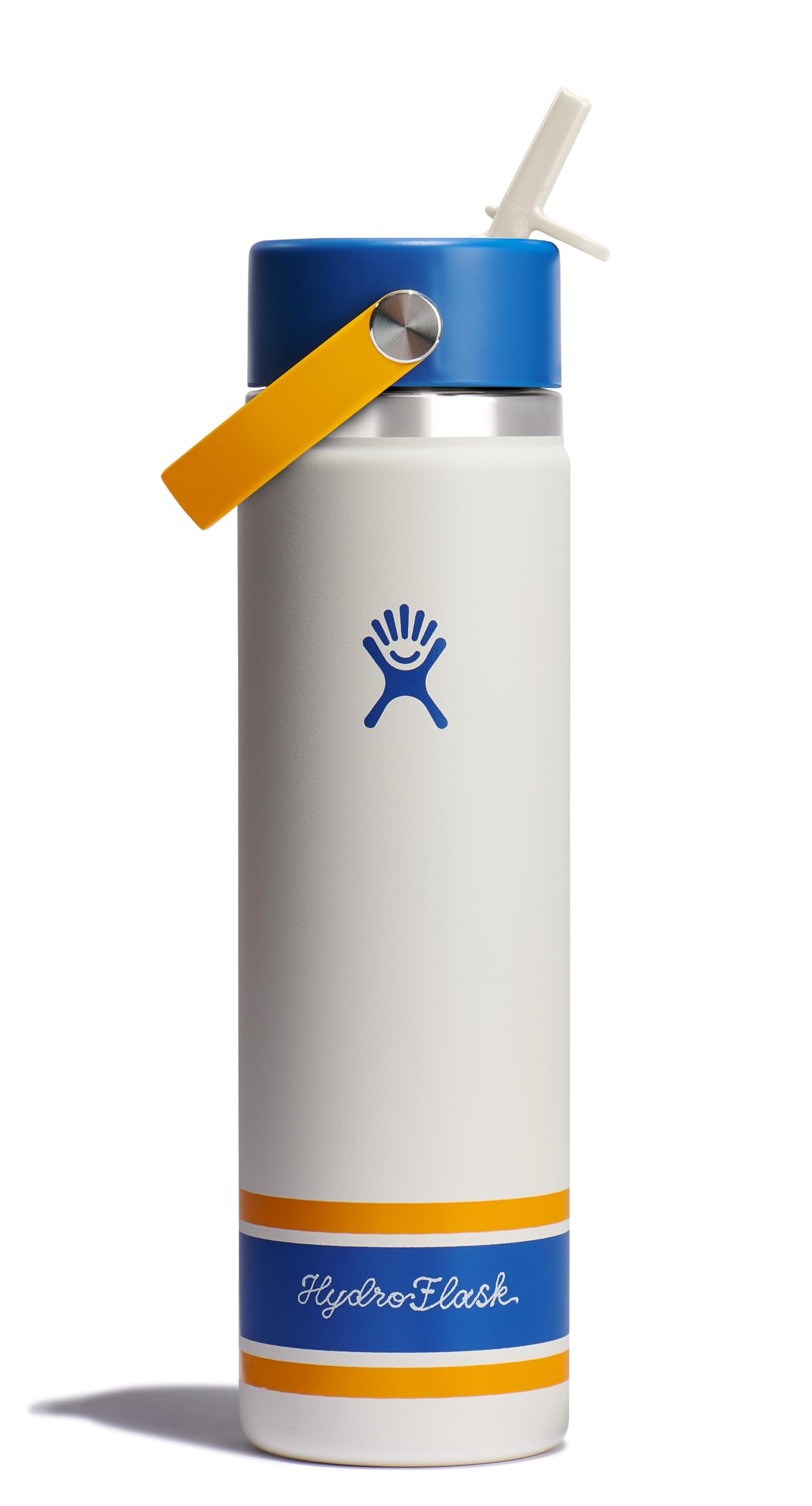 Hydro Flask Water Bottle - Insulated Stainless Steel - Wide Mouth Flex Straw Lid, Non Spill, Leakproof and Refillable in 64 Oz Tonal Agave