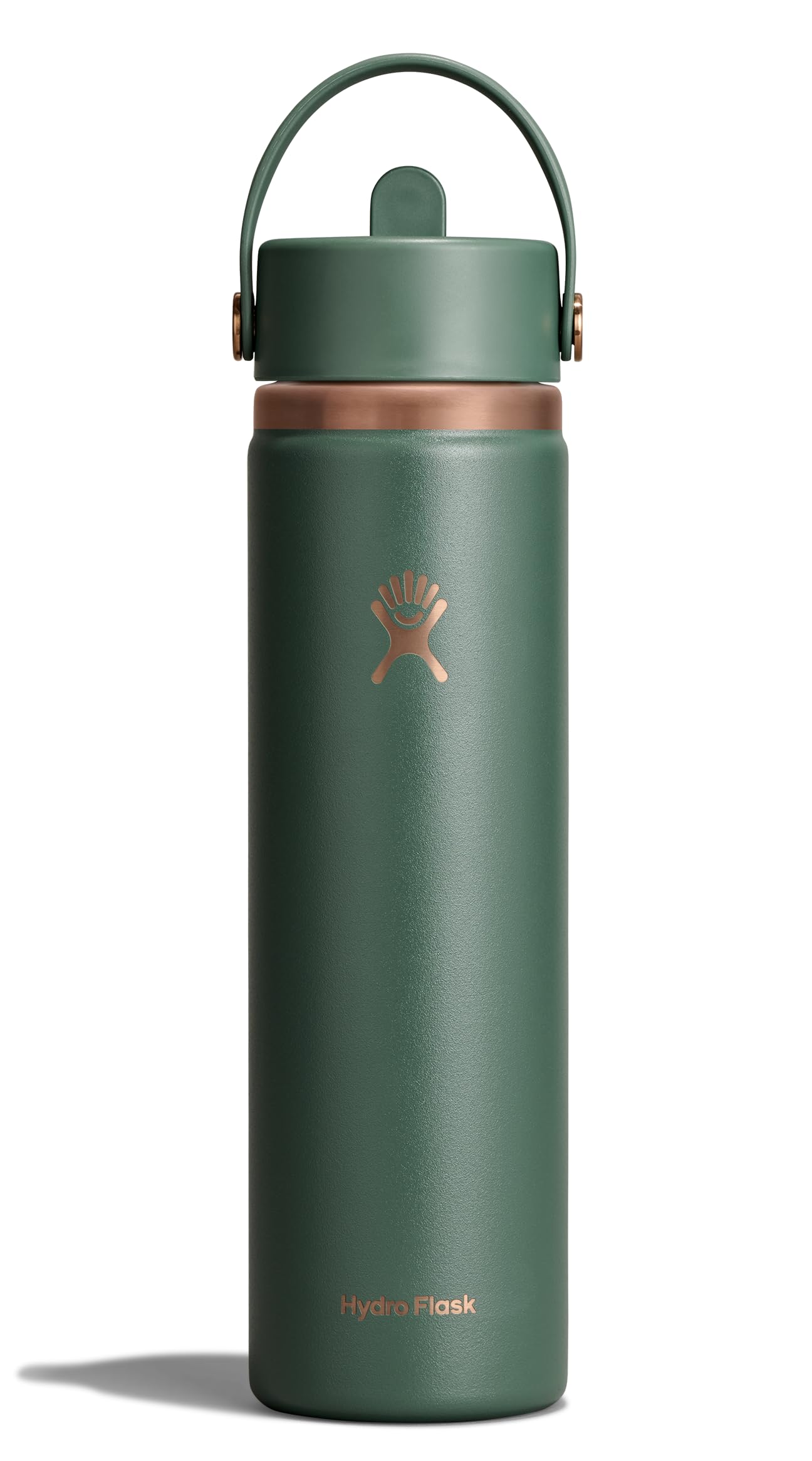 Hydro Flask Water Bottle - Insulated Stainless Steel - Wide Mouth Flex Straw Lid, Non Spill, Leakproof and Refillable in 64 Oz Tonal Agave