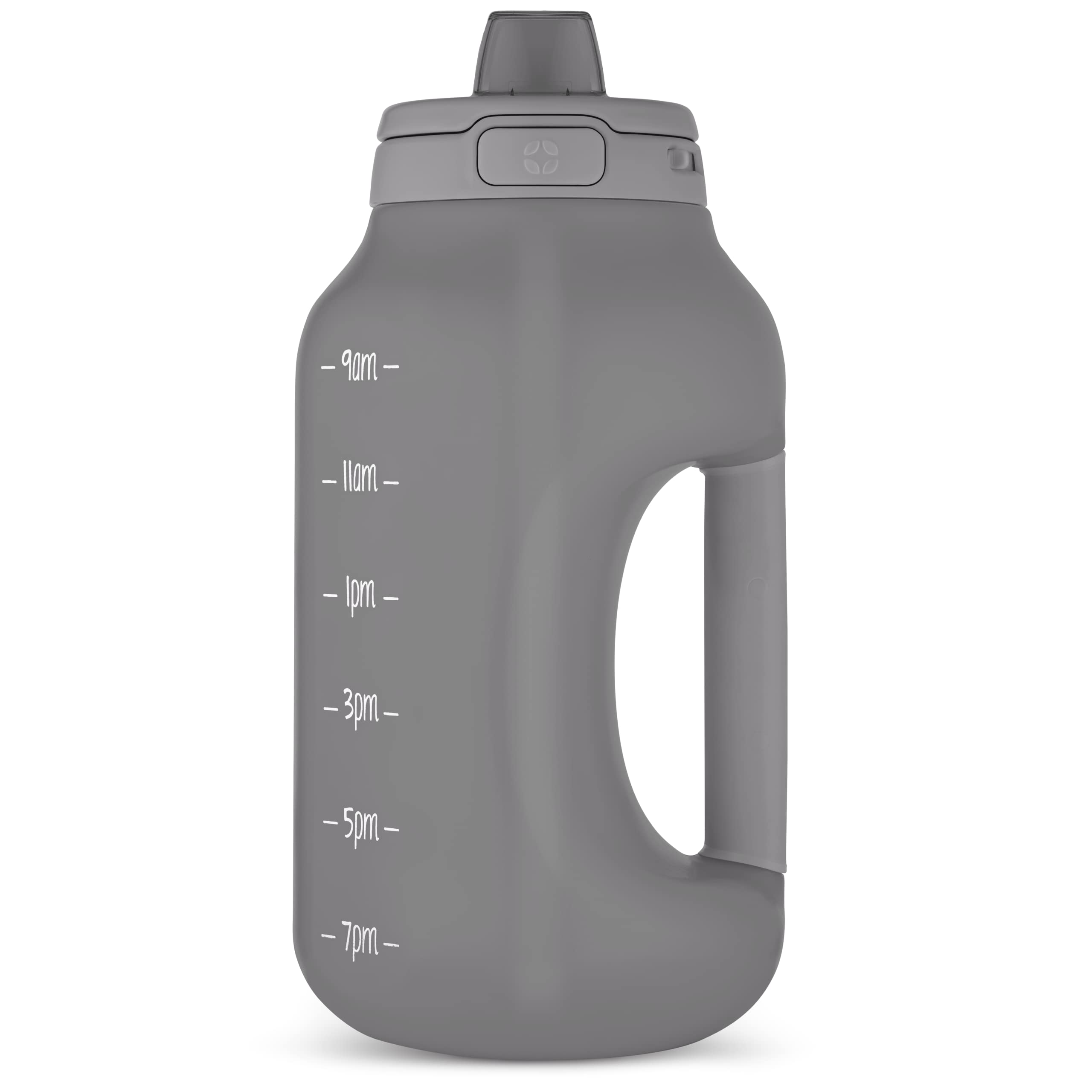 Ello Hydra 64oz Half Gallon Water Jug with Handle and Motivational Time Markers for All Day Hydration, Plastic Reusable Water Bottle with Straw and Locking, Leak Proof Lid, BPA Free