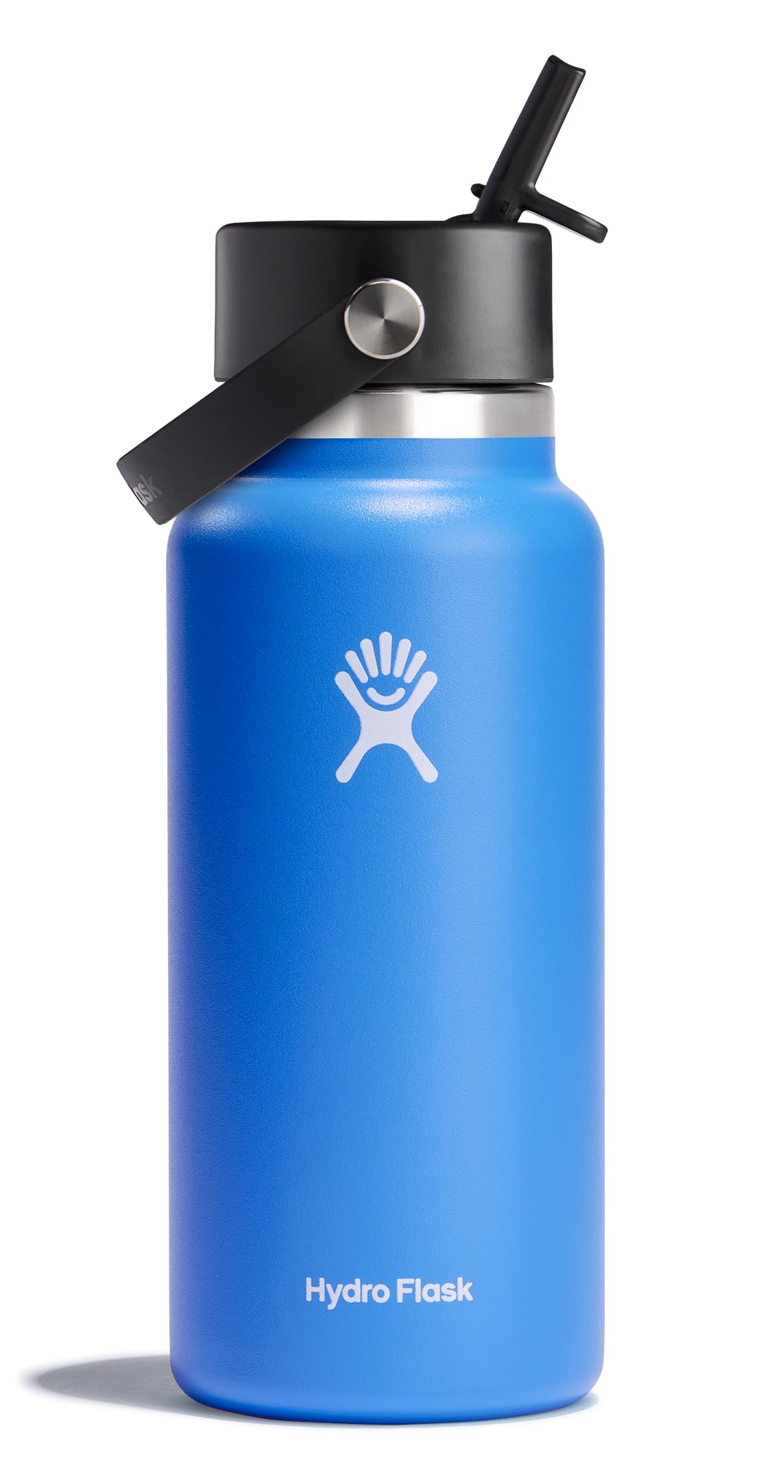 Hydro Flask Water Bottle - Insulated Stainless Steel - Wide Mouth Flex Straw Lid, Non Spill, Leakproof and Refillable in 64 Oz Tonal Agave