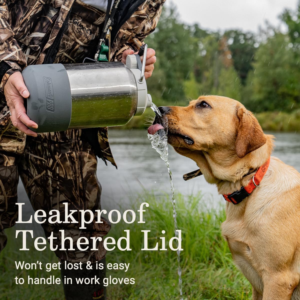 Coleman Pro Heavy-Duty Insulated Gallon Water Jug, Leakproof Portable Jug for Rugged Use, Durable Steel Water Bottle