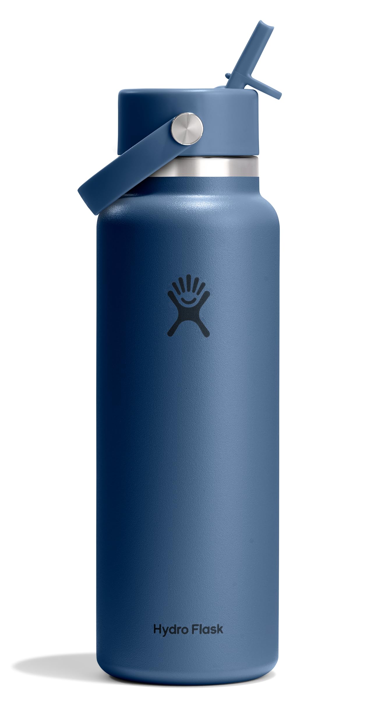 Hydro Flask Water Bottle - Insulated Stainless Steel - Wide Mouth Flex Straw Lid, Non Spill, Leakproof and Refillable in 64 Oz Tonal Agave